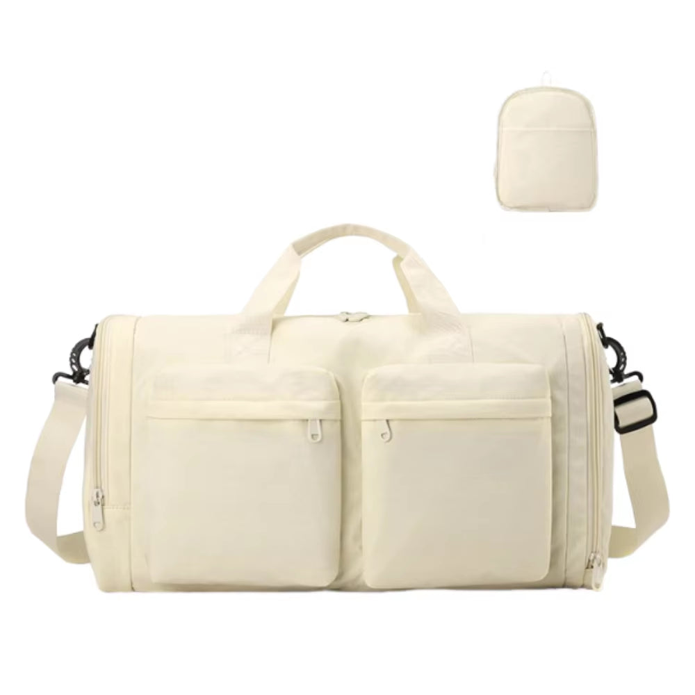 Trendy Folding Travel Duffel Bag Large Capacity Waterproof Sports Fitness Bag Portable Wear Resistant Weekend Handbag Workout