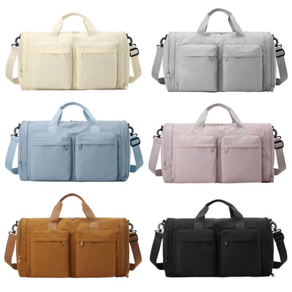 Trendy Folding Travel Duffel Bag Large Capacity Waterproof Sports Fitness Bag Portable Wear Resistant Weekend Handbag Workout