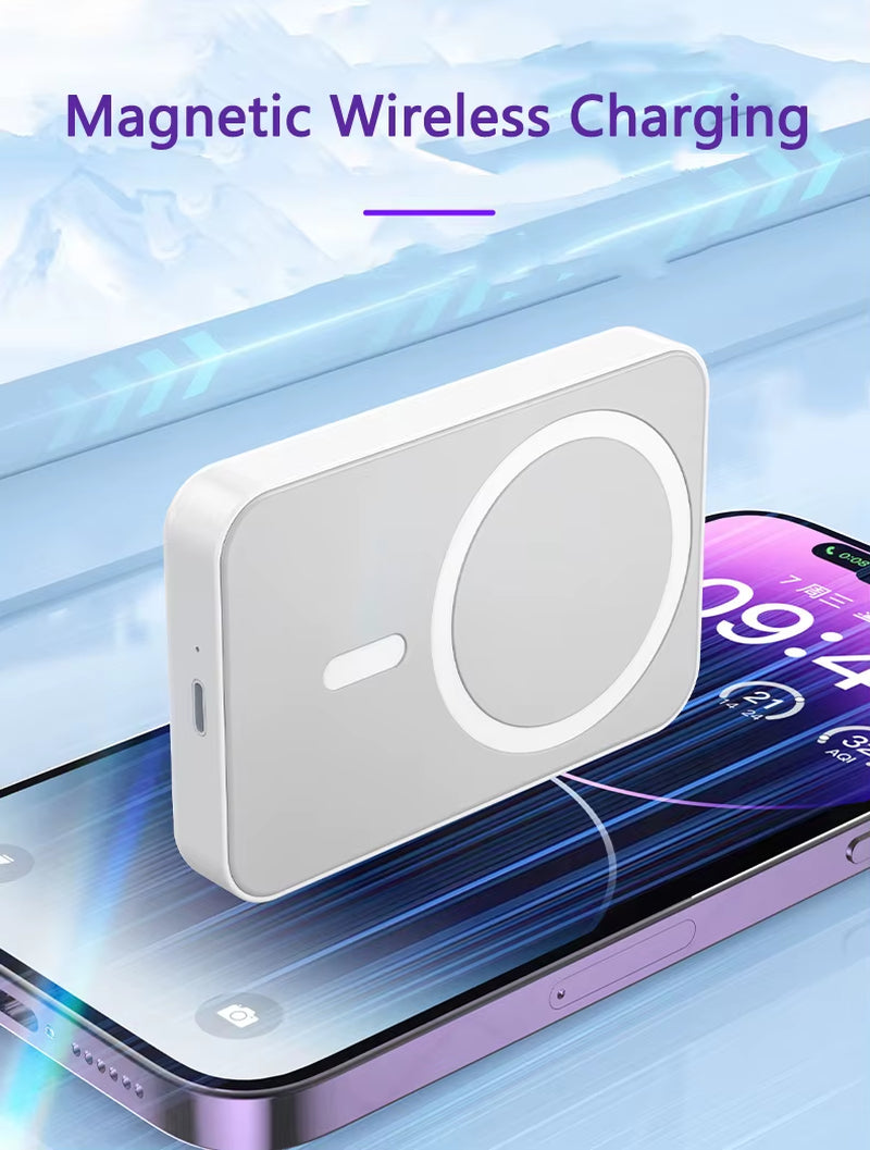 10000Mah Power Bank Magnetic Wireless Charger Powerbank with Stand for Magsafe Iphone 17 16 Samsung Huawei Xiaomi Mini Poverbank