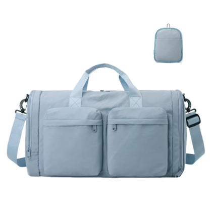 Trendy Folding Travel Duffel Bag Large Capacity Waterproof Sports Fitness Bag Portable Wear Resistant Weekend Handbag Workout