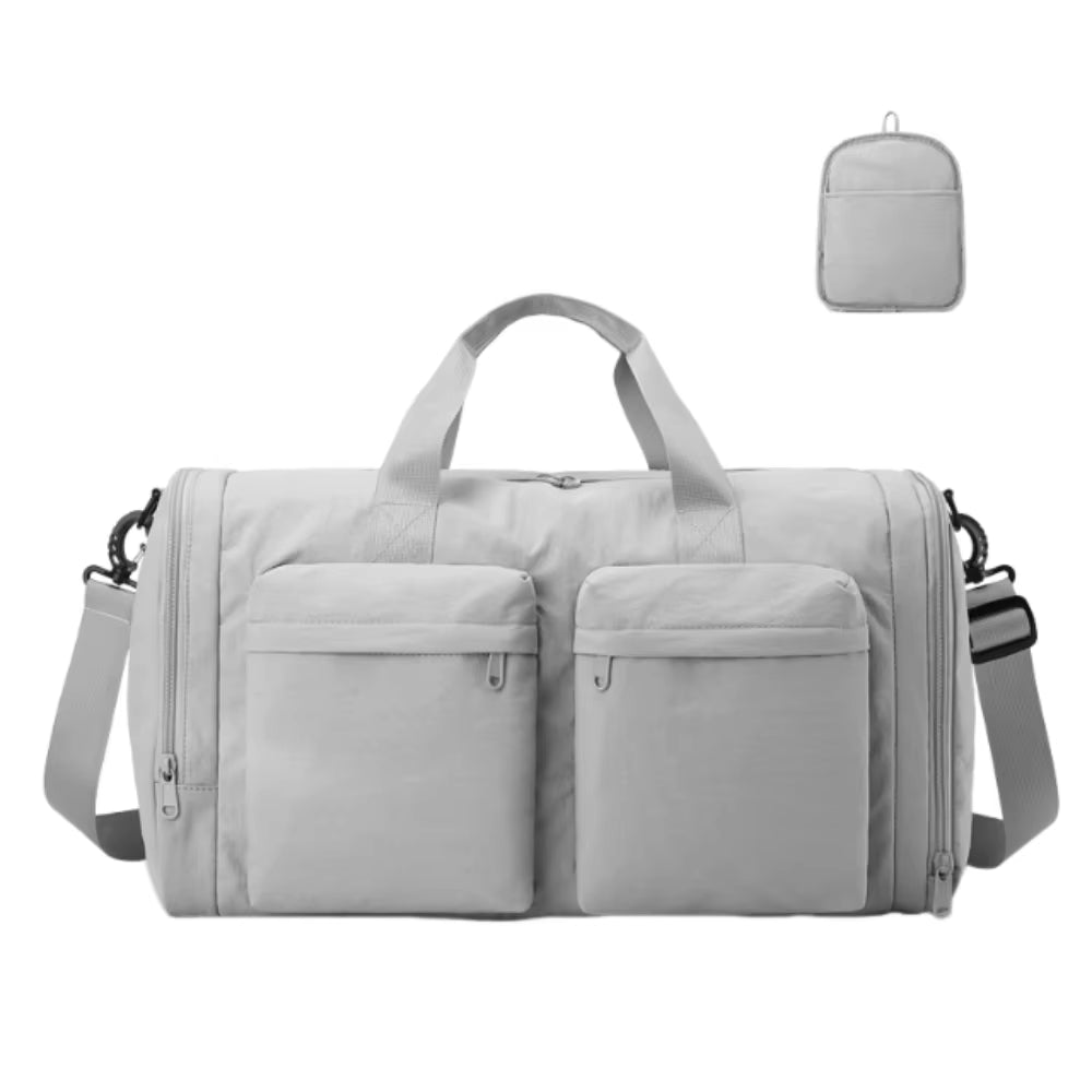 Trendy Folding Travel Duffel Bag Large Capacity Waterproof Sports Fitness Bag Portable Wear Resistant Weekend Handbag Workout