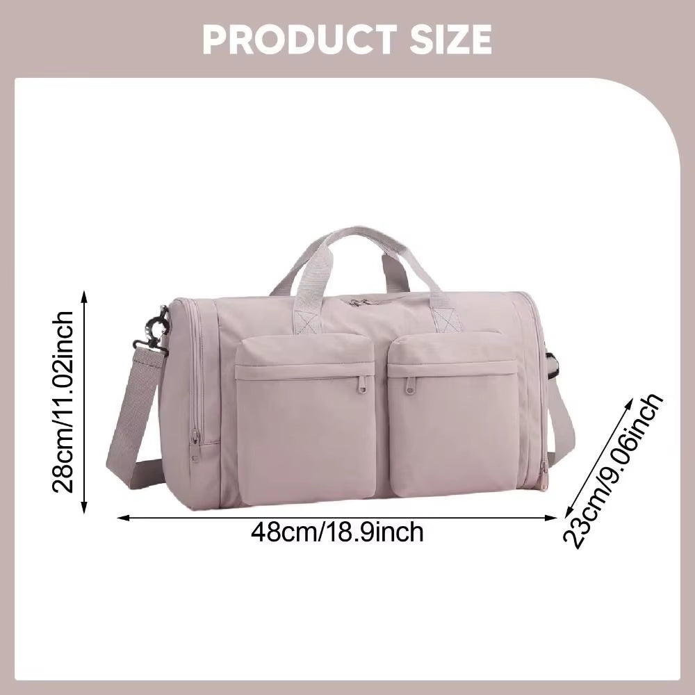 Trendy Folding Travel Duffel Bag Large Capacity Waterproof Sports Fitness Bag Portable Wear Resistant Weekend Handbag Workout