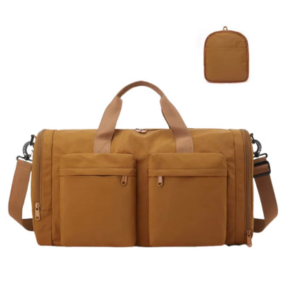 Trendy Folding Travel Duffel Bag Large Capacity Waterproof Sports Fitness Bag Portable Wear Resistant Weekend Handbag Workout