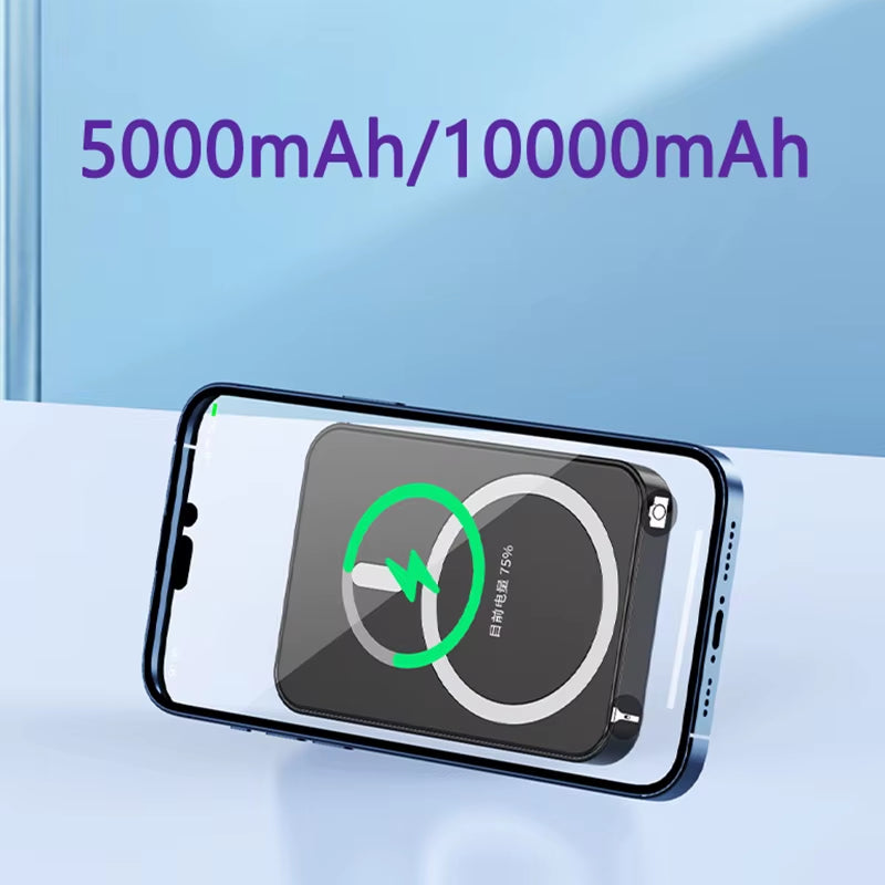 10000Mah Power Bank Magnetic Wireless Charger Powerbank with Stand for Magsafe Iphone 17 16 Samsung Huawei Xiaomi Mini Poverbank